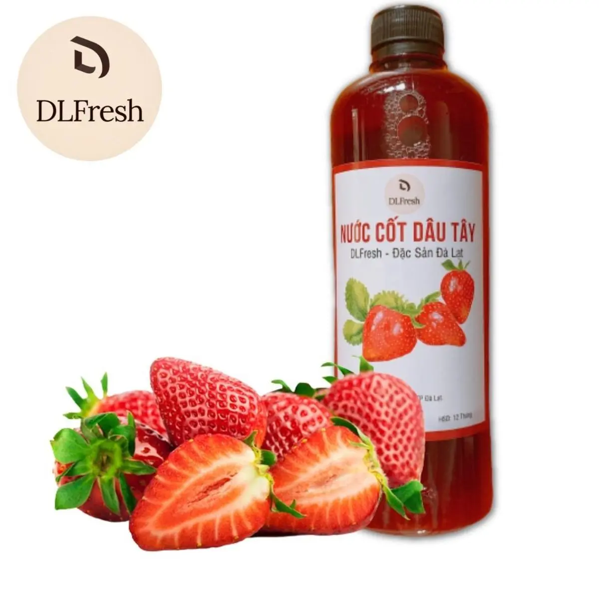 Nước Cốt Dâu Tây DLFresh Dâu Tây Tươi Vị Nguyên Bản 500ml