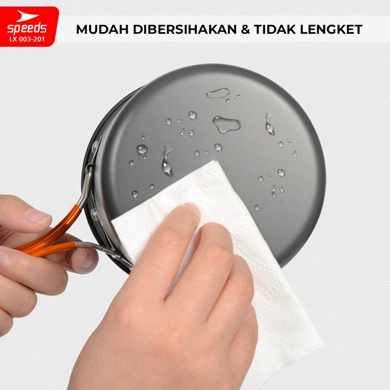 SPEEDS Alat Masak SET Mini Camping Cooking Paket Hiking Pancing Cookware Portable Tas Outdoor Aman  003-201 7