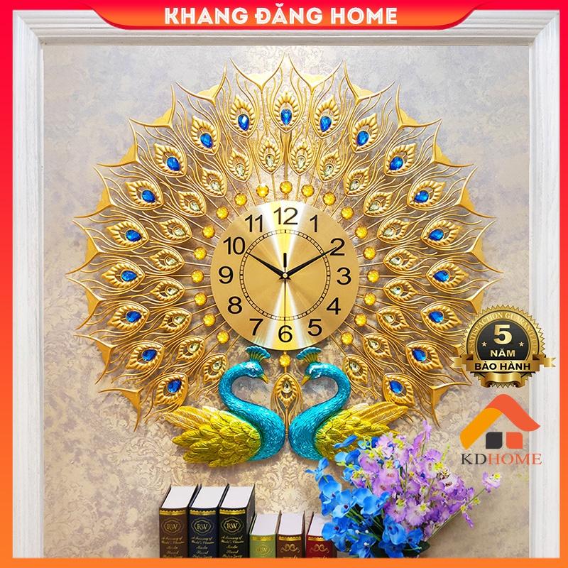 Đồng Hồ Treo Tường Hai Con Công Decor Phòng Khách, Đồng Hồ Trang Trí Nhà, Đồng Hồ Tráng Gương, Đồng Hồ Decor KS618