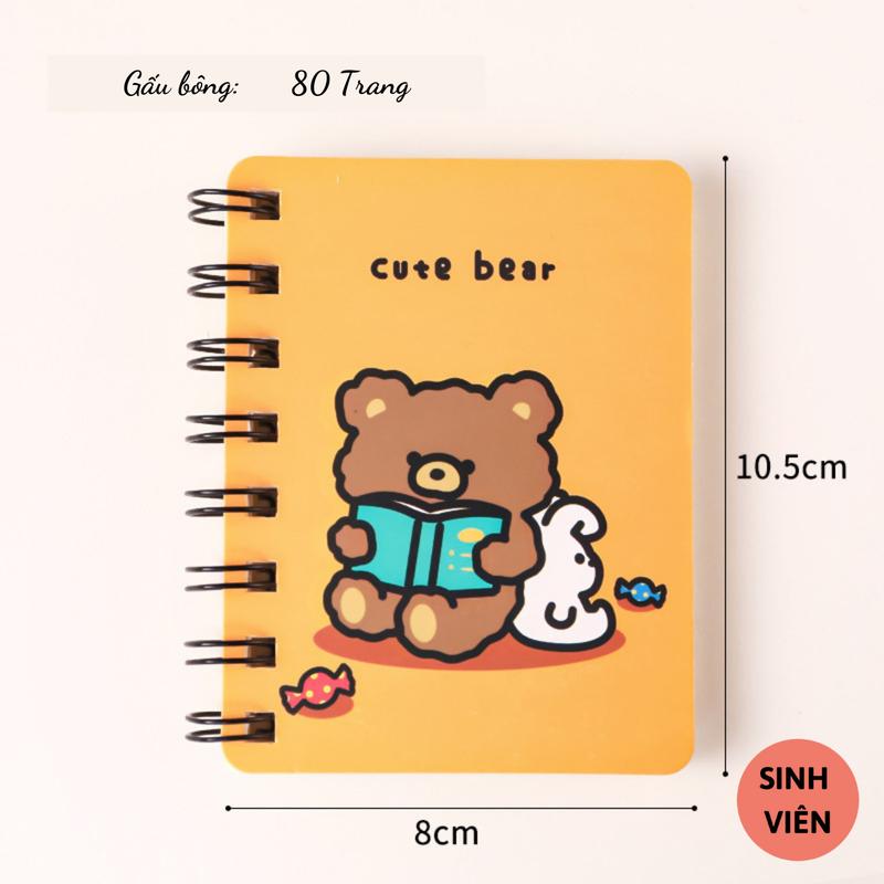Sổ tay mini note book size A7 hoạt hình dễ thương 3