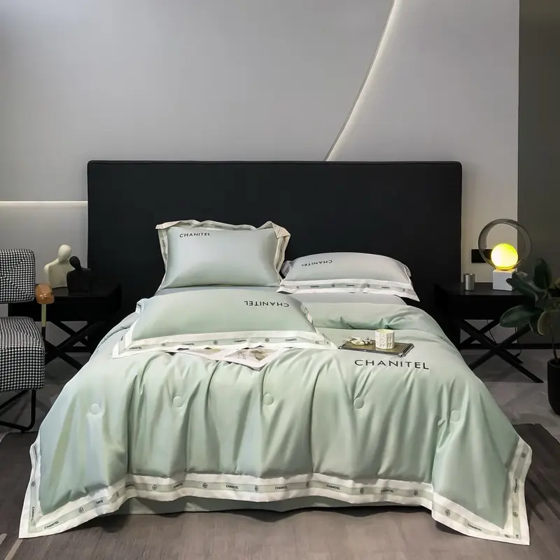 Bộ chăn ga gối phi lụa CL trần 4 món cao cấp 4