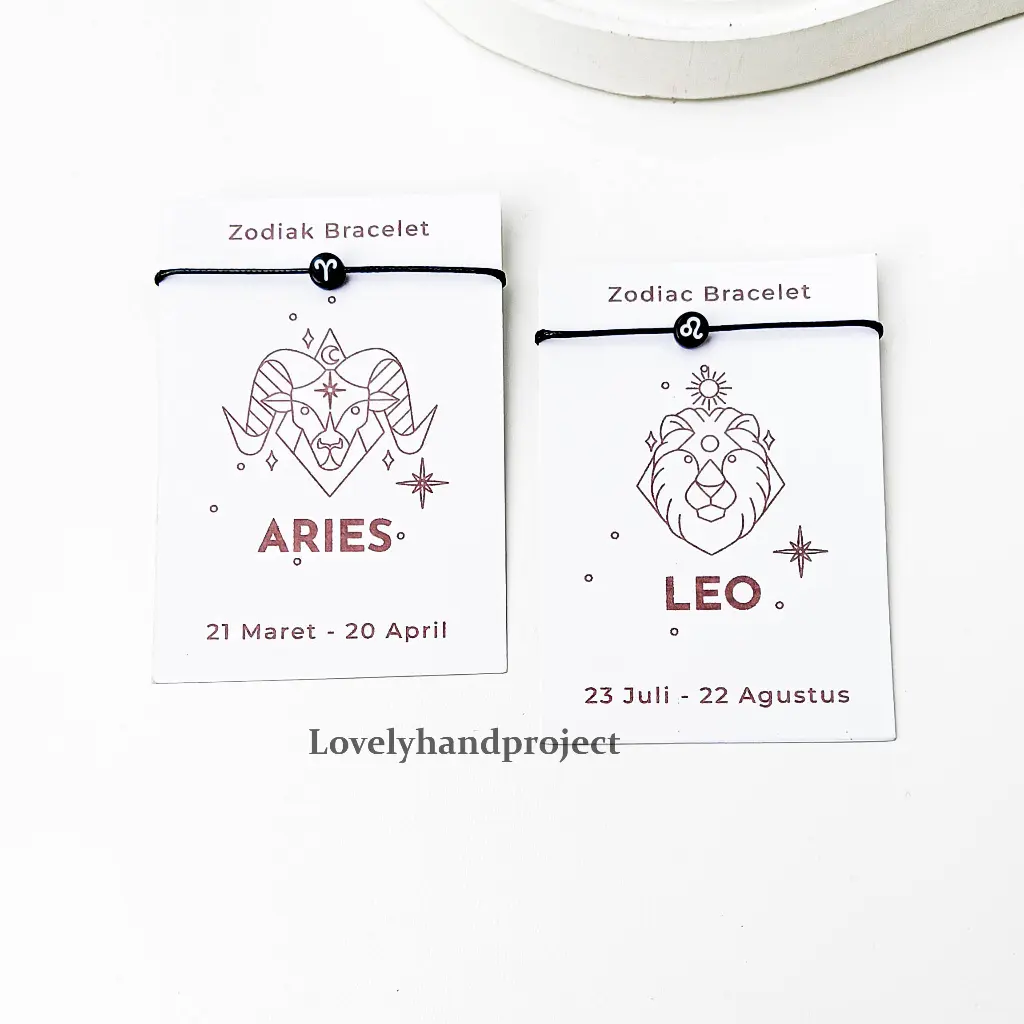Gelang Zodiak Simple Tali Tahan Air Tipis Rasi Bintang Horoscope Scorpio - Gemini Untuk Couple Bracelet Pria Wanita Persahabatan