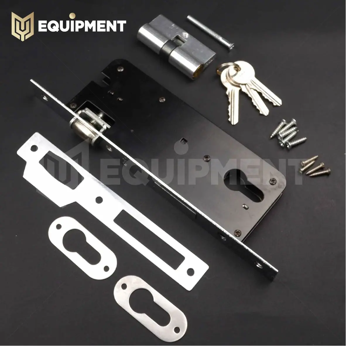 kunci pintu body pelor besar / mortise lock roller / kunci silinder / cylinder / badan kunci dua pintu / double door lock body / kupu tarung / lidah pelor ekonomis murah termurah