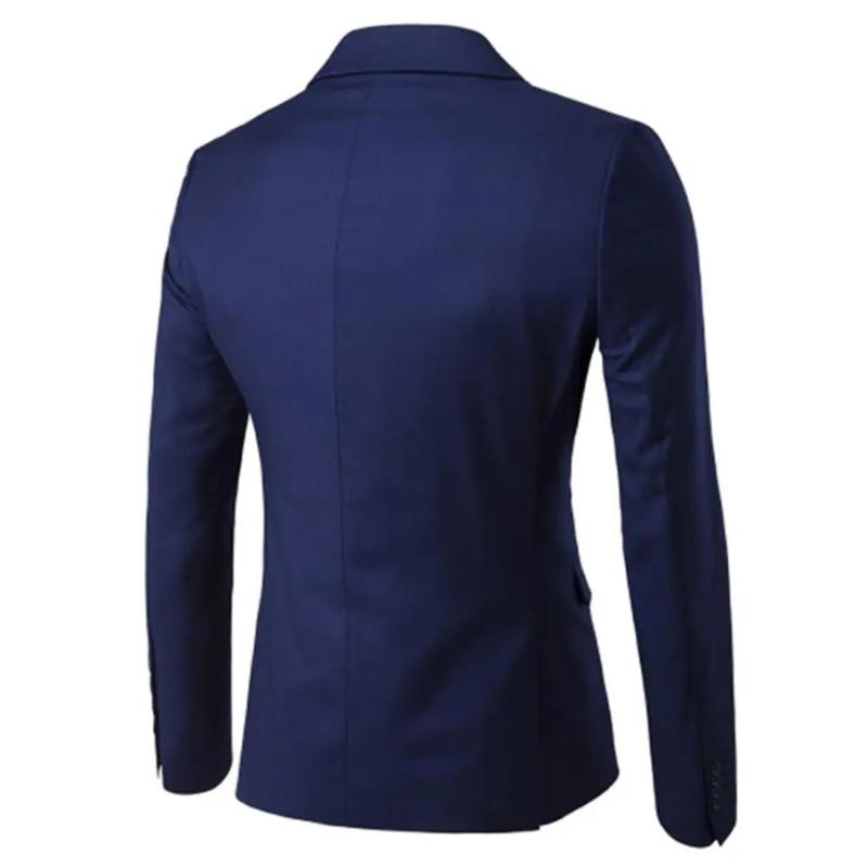 Product Introduction of Benferry 2 pcs/set plus size men solid color long sleeve lapel slim button business suit Menswear Overalls Pants Smooth Straight Stylish 10