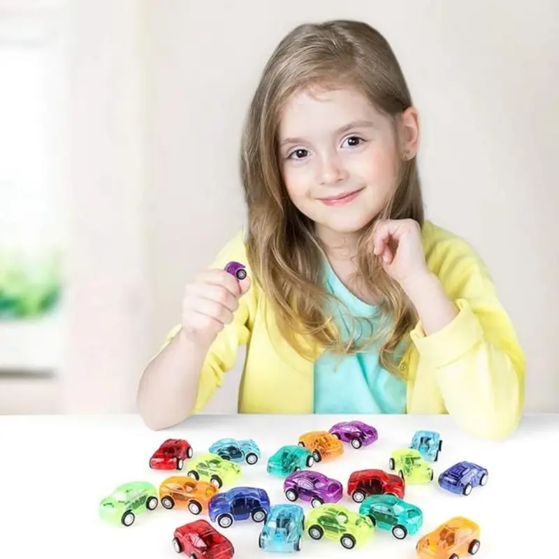 10 Counts Pull Back Cars, Pull Back Racing Vehicles Mini Car Toys for Kids Birthday Party (Random Color and Shape) 8
