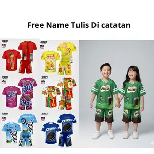 Setelan Anak Jersey Unisex Oversize Kemasan Snack Unik milo Terbaru (Bisa Castom Nama) Oneset Free Name