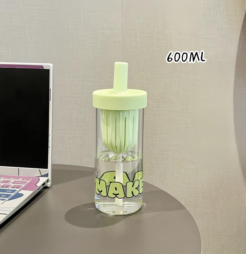 Product Introduction of New Tea Water Separation Glass Water Cup, Good-looking Scented Tea Cup, Lid Straw Large Capacity Portable Water Cup Bottle Drinkware Tumbler Mug 5
