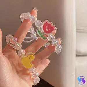 Gelang Tali Rambut Elastis Hias Manik-Manik Gaya Korea Untuk Pasangan - Suning Mall