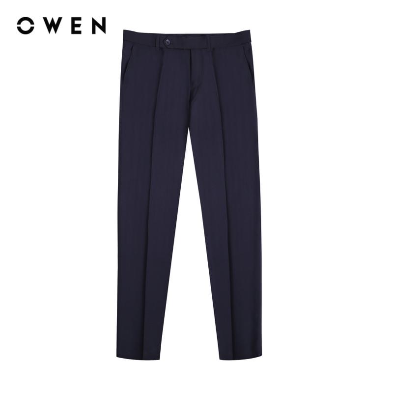  OWEN - Quần tây  Nam Slim Fit QS231756 màu Navy chất liệu Nano    Menswear 
