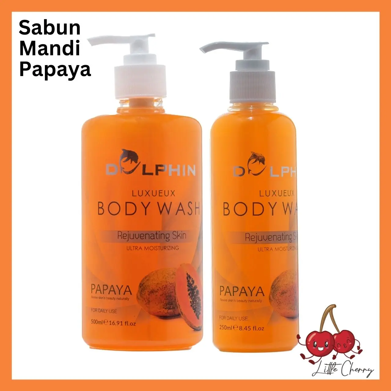Sabun Mandi Cair Dolphin Papaya Original BPOM 250ml 500ml Free Bubble Wrap Soap