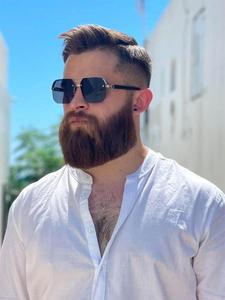 Gafas de sol sin montura de moda de negocios para hombres, gafas de sol de doble puente informales de moda para uso diario, accesorios de moda para actividades al aire libre, gafas para mujeres de cara redonda