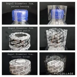 Segel Plastik Tutup Botol Aqua, diameter 2,5 - 3cm, Polos dan Tulisan