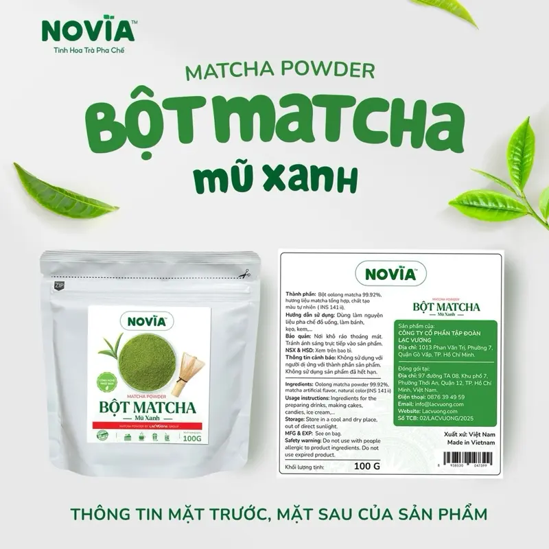 Bột Matcha Novia Mũ Xanh túi 100gr