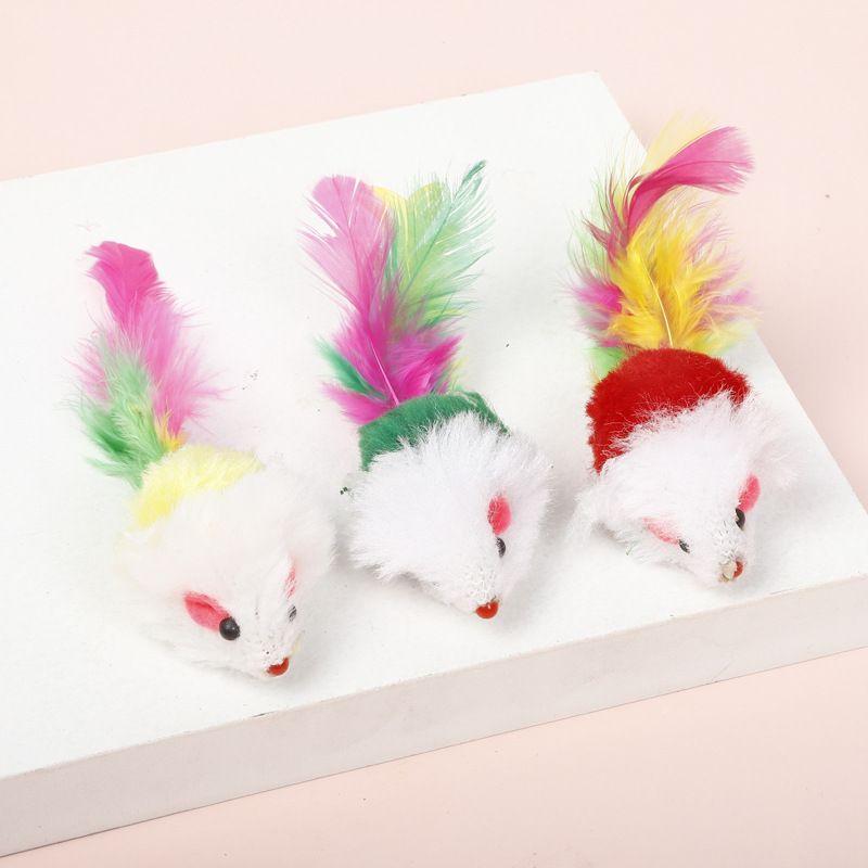 Product Introduction of Cat toys, simulated mice, funny cats, fake mice, feather mice, kittens self-hilarious plush mouse pets, cat toys 3