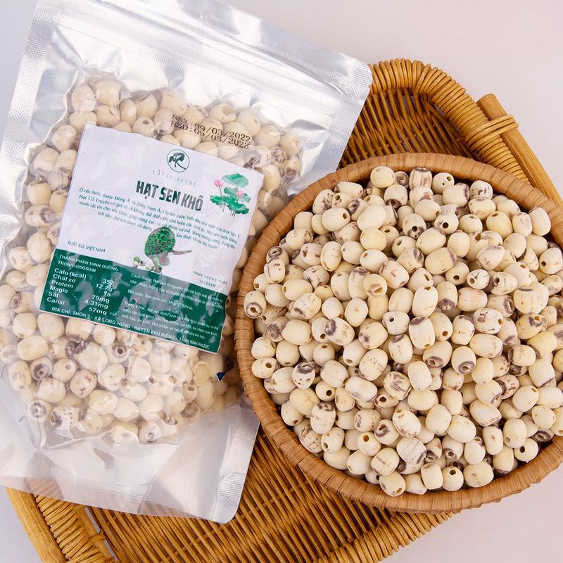 250Gr Hạt sen khô Mẹ Rô Có hồ sơ công bố, Xuất hóa đơn công ty đầy đủ