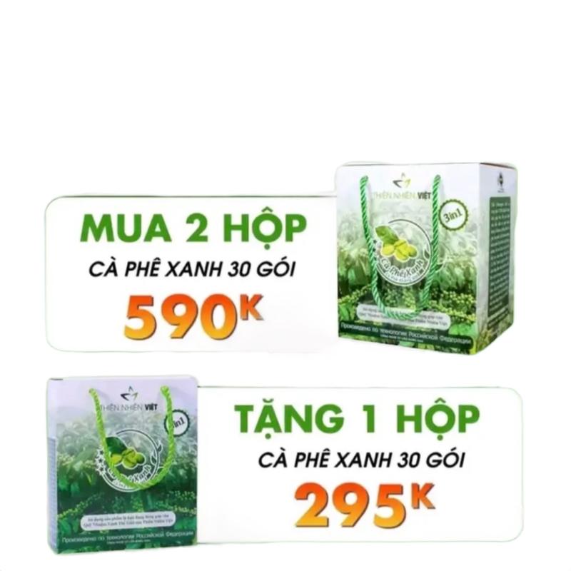 Mua 2 tặng 1 - Cà Phê Sữa Hoà tan hộp 30 gói Thiên Nhiên Việt Coffee caphexanh thiennhienviet cà phê xanh