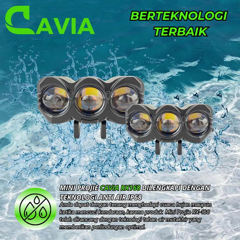 CAVIA - PREMIUM MINI PROJIE LAMPU TEMBAK LASER SOROT LED MOBIL MOTOR FOGLAMP SQL 2 MATA SQL 3 MATA WARNA KUNING PUTIH TEMBUS KABUT&HUJAN 1