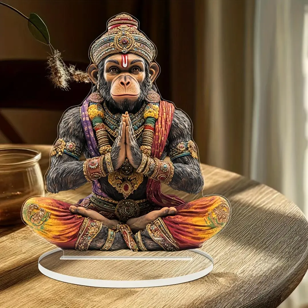 Hanuman Monkey God Statue Decoration, 1 Count Art Decoration Style Religious Statue, Home Decor Supplies for Grandparents Day Father's Day Universal Holiday Celebration