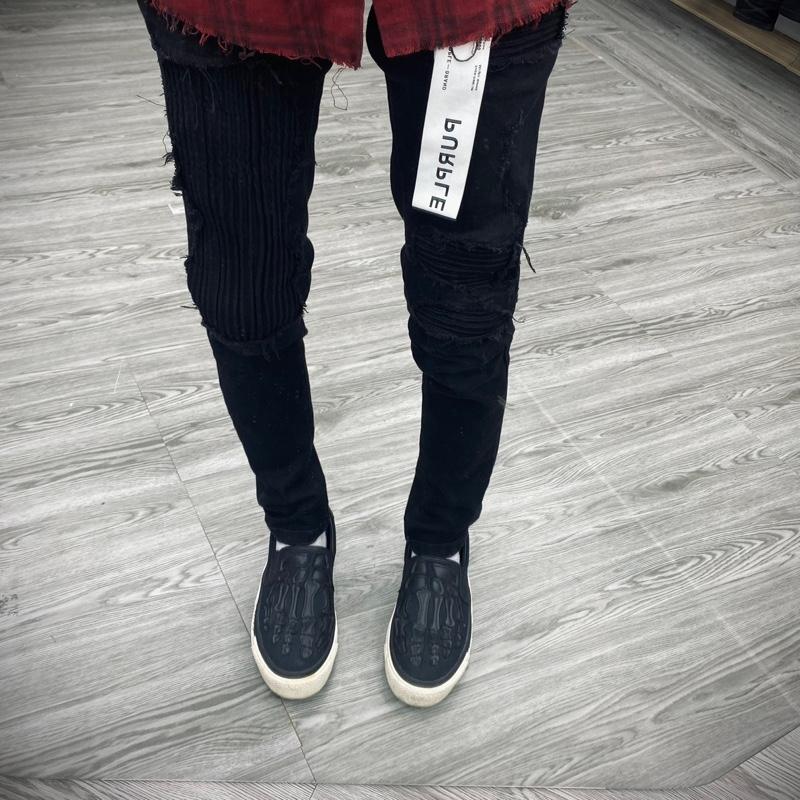 Quần Jean Pu Pồ 7 Đen Vá Vải Gối 4 Cúc Chuẩn Loại 1(Tag Lụa+Cúc Đồng+Mác Thêu) 7