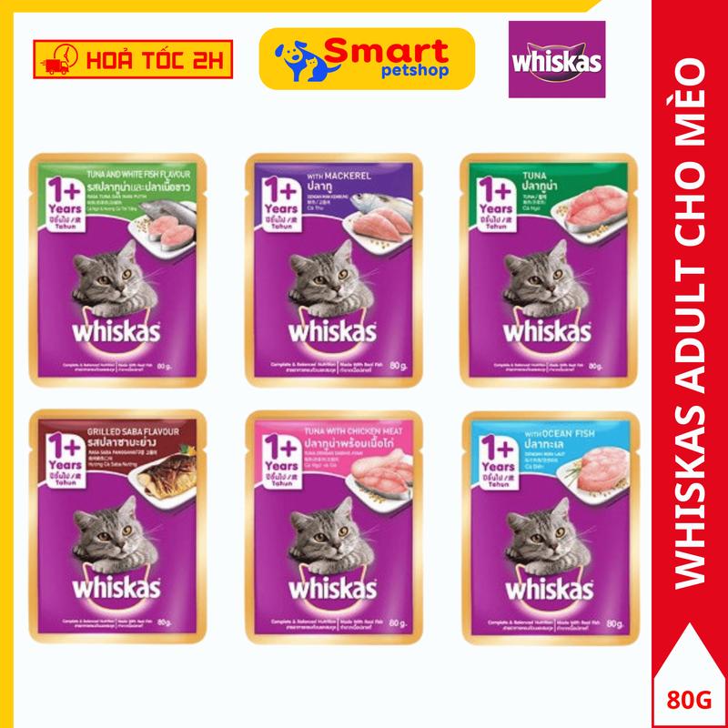 Pate Tươi Cho Mèo WHISKAS Dành Cho Mèo Con Và Mèo Trưởng Thành - Gói 80gr 1