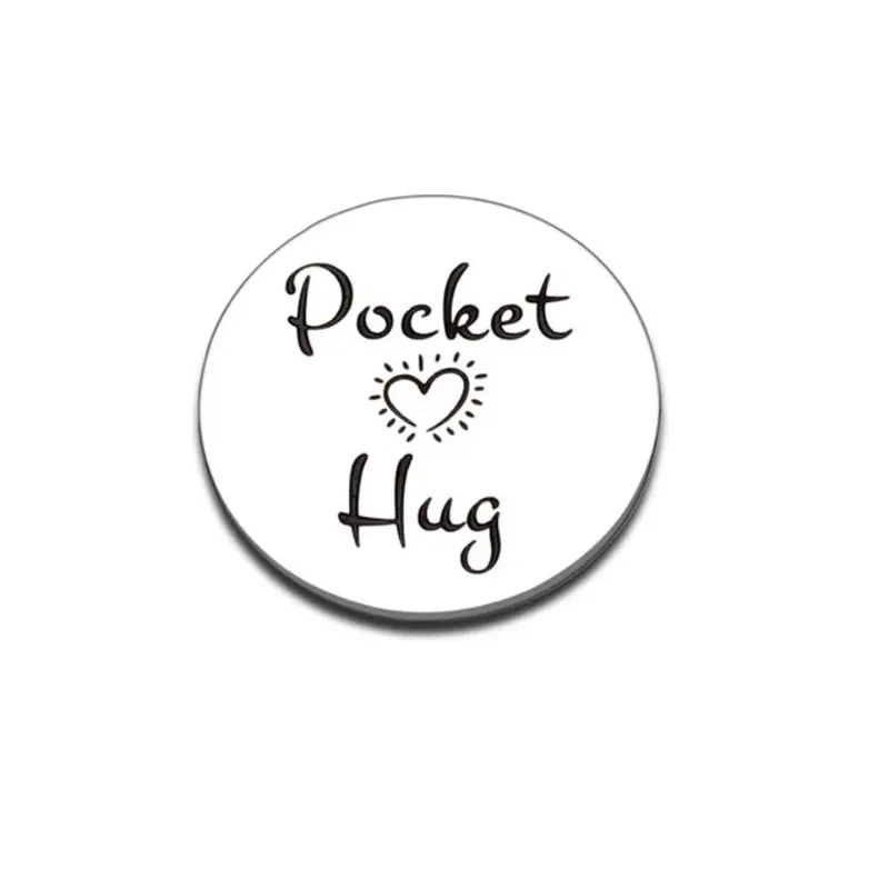Stainless Steel Pocket Hug Token, 1 Count Double Sided Engraved Inspirational Coin, Party Gifts for Graduation, Birthday, Anniversary 2