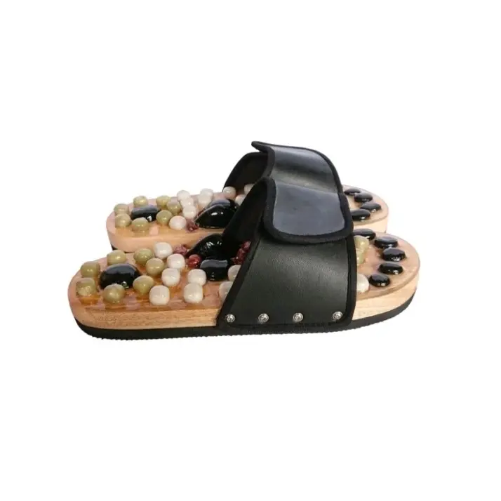 Sandal Batu Refleksi Akupuntur Kayu Mahoni Bonus Alat Pijat Kaki Tangan kening Kerokan Toe Thong Open Toe Terapi Tubuh Pijit 2