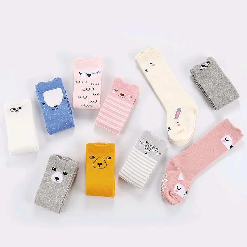 5 Pasang KAOS KAKI BAYI ANAK KARAKTER ANIMAL PANJANG ANTI SLIP LUCU IMPORT HALUS KATUN PREMIUM BAGUS