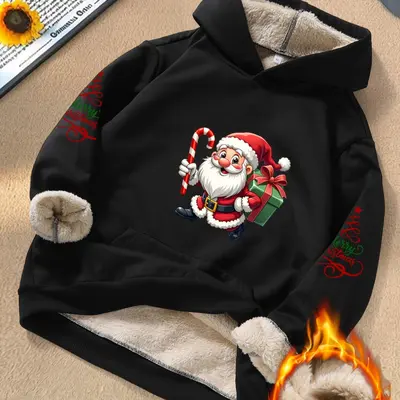 Skew neck santa claus snowflake pullover christmas sweatshirt on sale