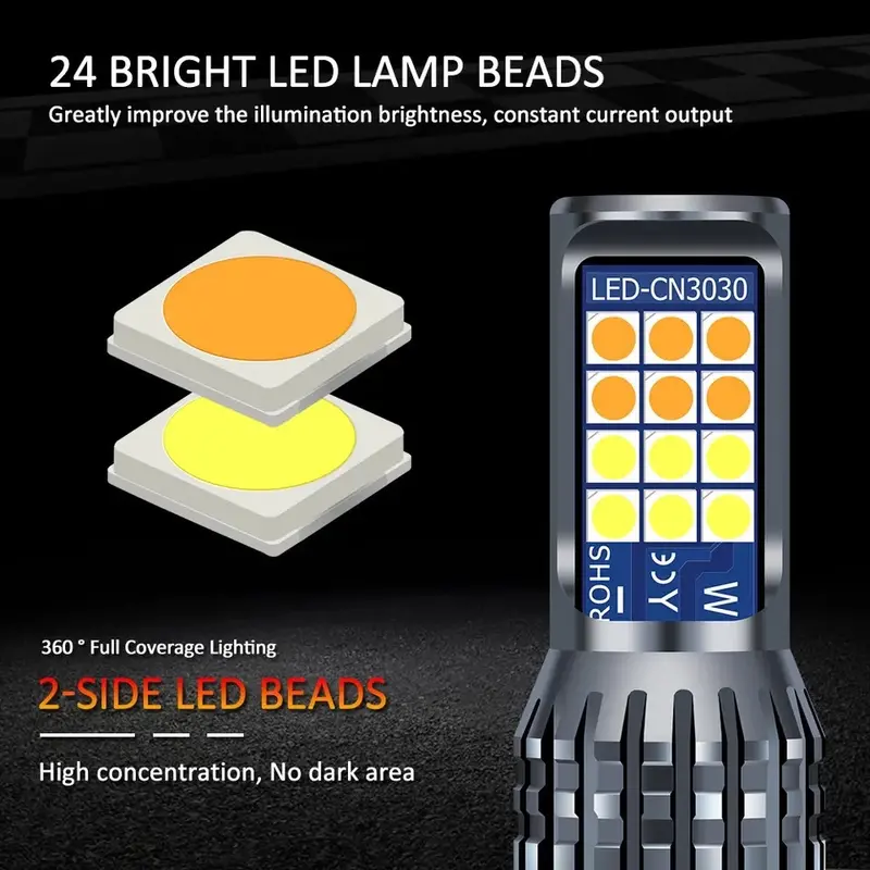 Foglamp Led Mobil 2 Warna H8 H9 H11 HB4 24 SMD 2 Pcs R315 Car 4