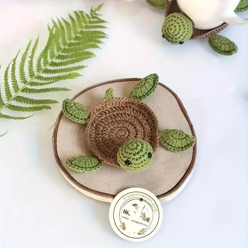 Cute Turtle Design Coaster, Anti-slip Heat Resistant Cup Mat for Home Kitchen Dining Room 3