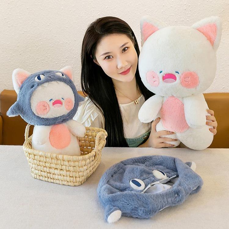 Thú Bông Mèo DuDu Đội Nón Cá Có Thể Tháo Rời Mập Đáng Yêu Món Quà Dành Cho Mọi Lứa Tuổi Gấu Bông Béo Phì Thú Nhồi Bông Toy Đồ Chơi Phát Nhạc
