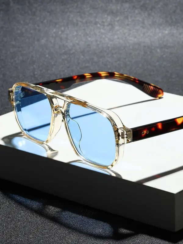 Unisex Fashionable Tortoiseshell Pattern Sunglasses, Trendy Casual Sunglasses for Everyday Use, Fashion Accessories for Outdoor Activities 5