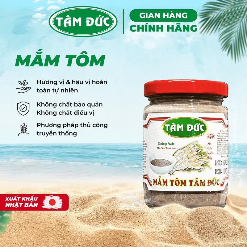 Mắm Tôm Xuất Khẩu Nhật Bản Tâm Đức từ tôm, moi chất lượng cao, không chất bảo quản chai nhựa/ thuỷ tinh 100g/ 200g/ 300g 0