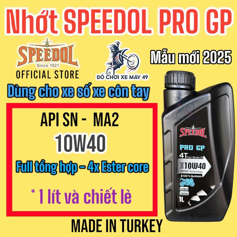 Nhớt SPEEDOL PRO GP 4T 10w40 tổng hợp toàn phân cho xe số Synthetic Ester