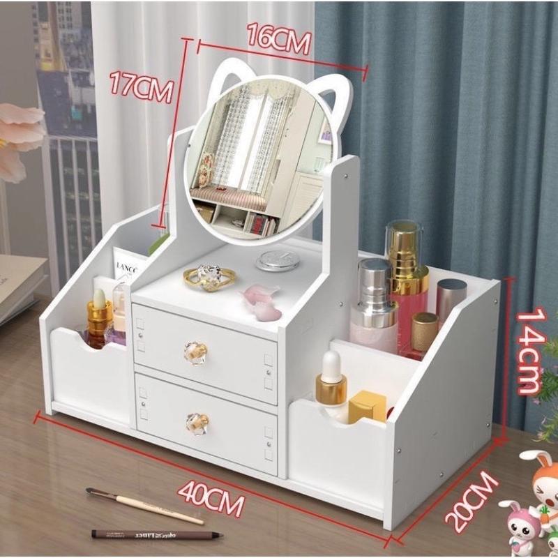 Kệ đựng mĩ phẩm CÓ GƯƠNG để bàn, kệ đựng mỹ phẩm để bàn xinh xắn, kệ để đồ trang điểm gia dung tien ich