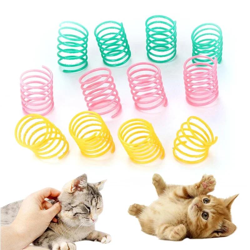 4/12/20PCS Kitten Coil Spiral Springs Cat Toys Interactive Gauge ...