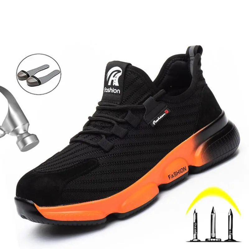 Safety shoes male puncture-proof work shoes male work shoes adult steel toe shoes labor boots Closed Trainers Training Runner