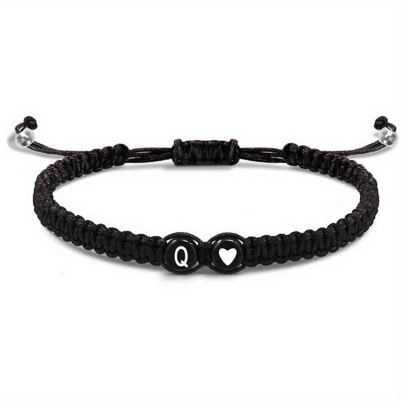 Product Introduction of Gelang Jalinan, 26 Huruf, Buatan Tangan, Tali Boleh Laras, Untuk Wanita dan Lelaki, Tenunan Simpul, Tali Tangan, Manset, Hadiah Pasangan 39