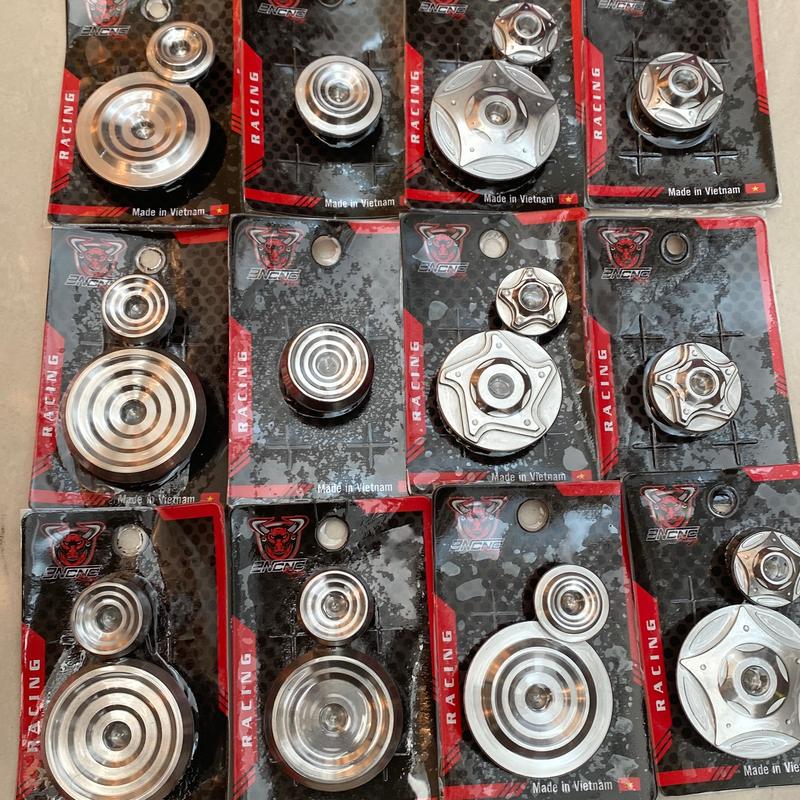 Ốc Mâm Lửa + Ốc Nhớt CNC Inox 304 - Phụ Kiện Trang Trí Xe Máy Phụ Tùng wavenho