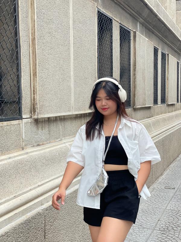 Miabigsize - Quần đùi linen Nữ đen be lưng thun dây rút ống rộng bigsize 90kg