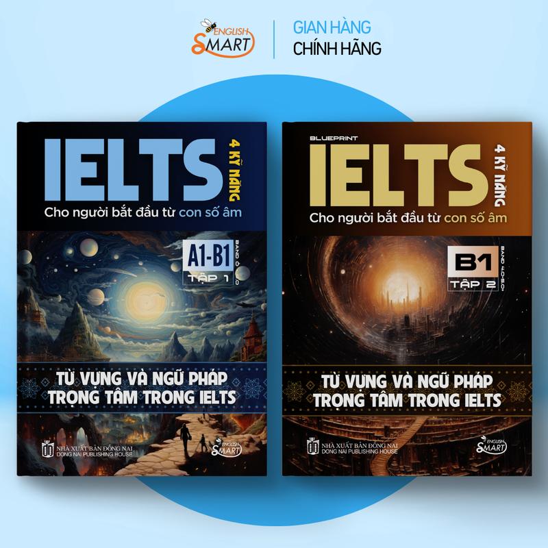 Sách IELTS 4 Kỹ Năng Tập 1 Và 2 - Lộ Trình Cho Người Mới Bắt Đầu Đến Band 5.0- Và Bộ 3 Cuốn IELTS Reading Từ Vựng Kỹ Thuật Đọc