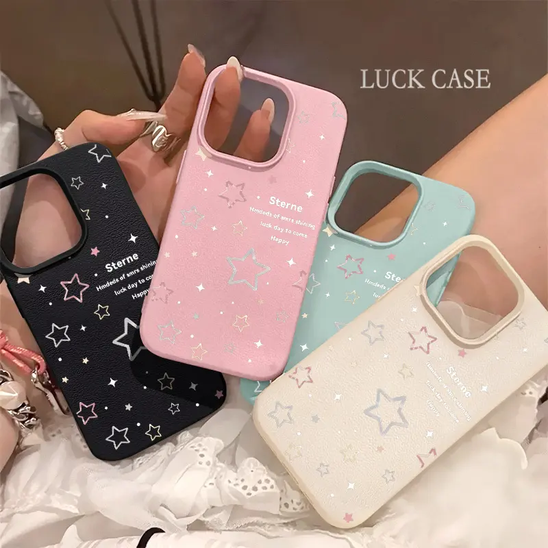 Ốp Lưng Silicon Mềm, Chống Mài Mòn, Họa Tiết Ngôi Sao Phong Cách Dễ Thương, Tương Thích Với IPhone14, 11, 12, 15, 16, 13Pro Max, XR, X, XS Max, 15 Plus, 7 / 8 Plus, SE 2020, Được Làm Bằng Chất Liệu An Toàn 6