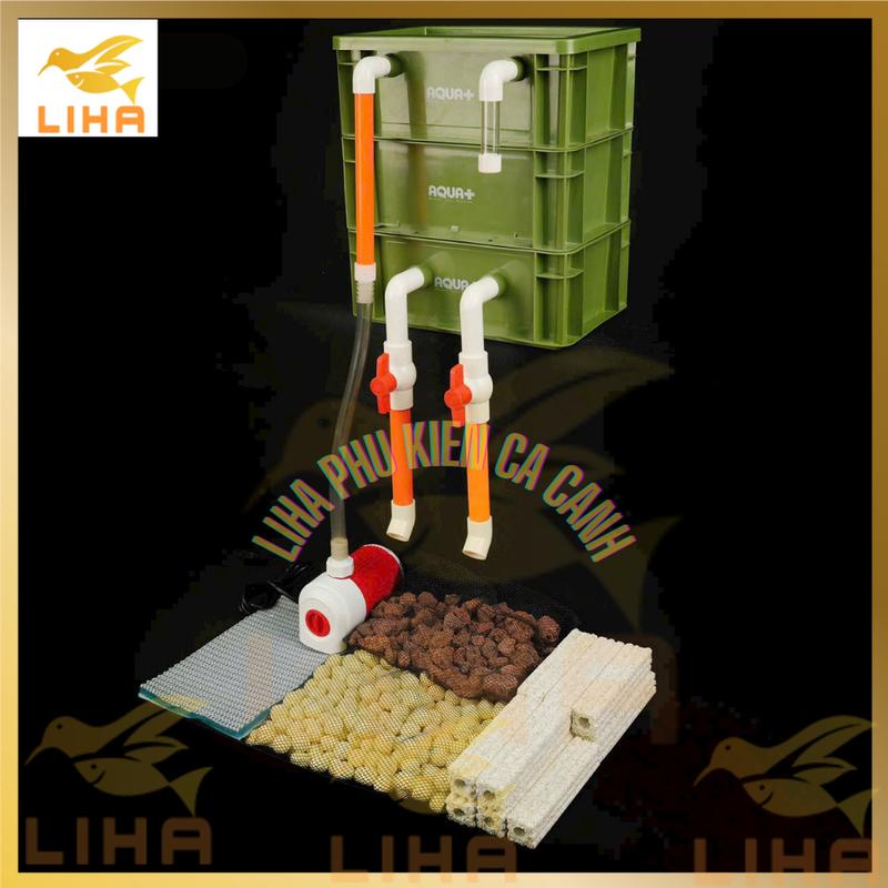 Combo Thùng Lọc 3 Tầng 30x20cm Aqua Plus – Baki 3 Tầng Lọc Nước Hiệu Quả Cho Hồ Cá