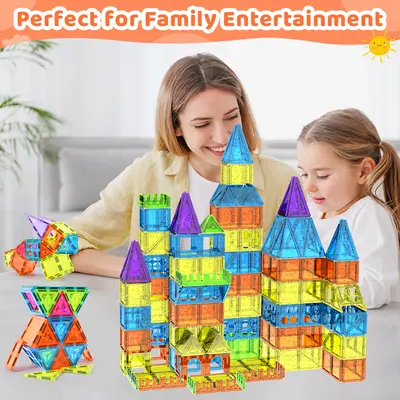 Magnetic Blocks Walmart 138-Piece Magnetic Building Blocks Set With 3 ...