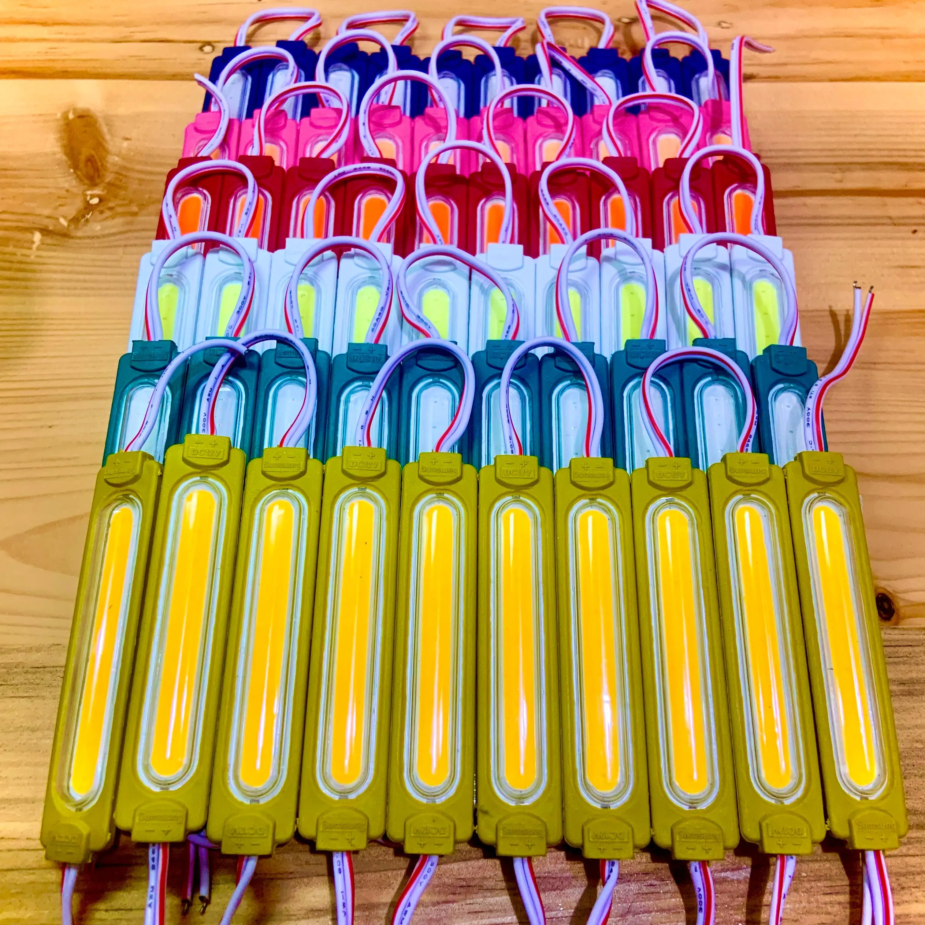 10 pcs Led modul cob 9 mata 12 - 24 volt waterproof variasi motor mobil etalase neonbox Car