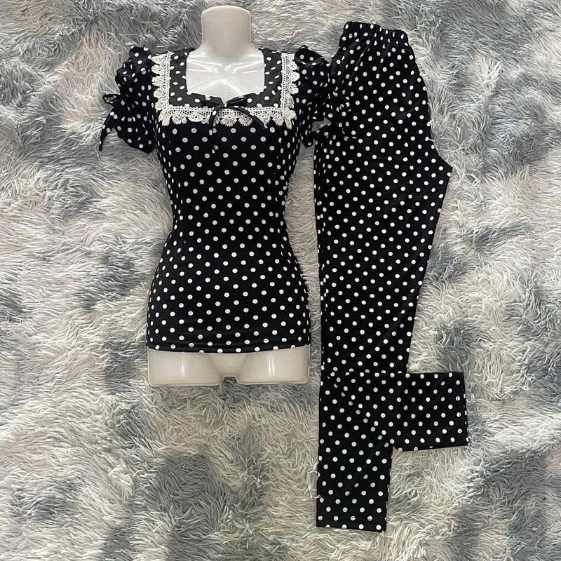 Đồ bộ may sẵn mặc nhà nữ chất liệu vải thun Ati 6