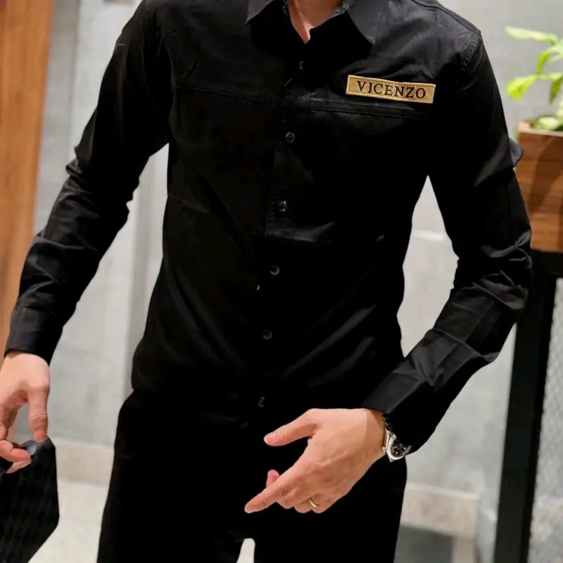 Áo Sơ Mi Nam Ngắn Tay Vải Kaki Vicenzo Shirt 3372 Kem - Nhung, Trắng Menswear 3