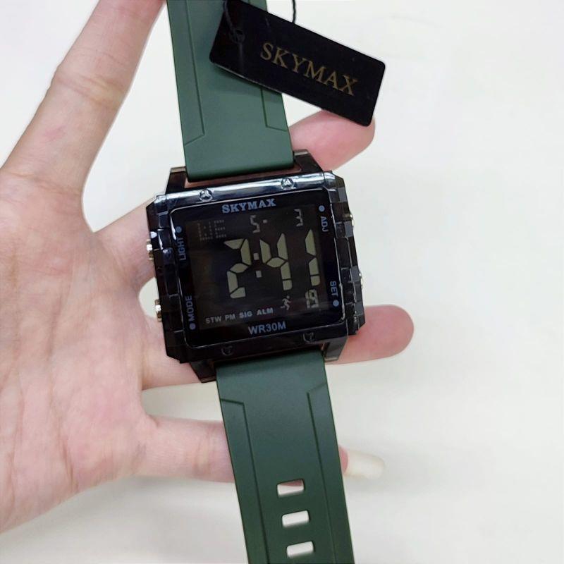 JAM TANGAN ORIGINAL WANITA SKYMAX DIGITAL CASE TRANSPARAN RUBBER Digital 8