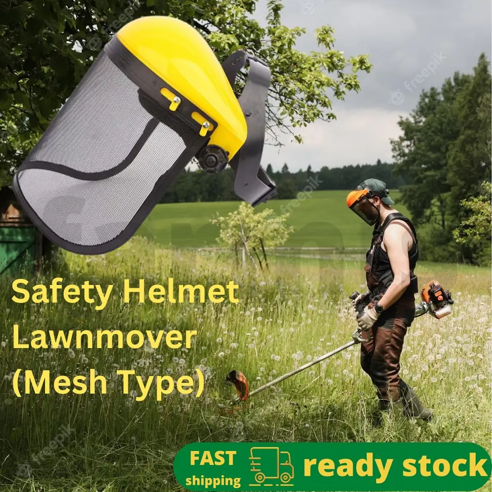 Topi Keselamatan Berlindungi Mower Rumput Tricycle Penuh Wajah