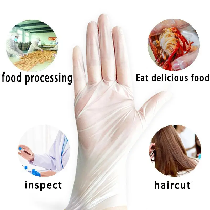 Disposable Clear Gloves, 100pcs Disposable Gloves, Kitchen Oil Resistant Food Grade Baking Gloves, Household Cleaning Gloves 5